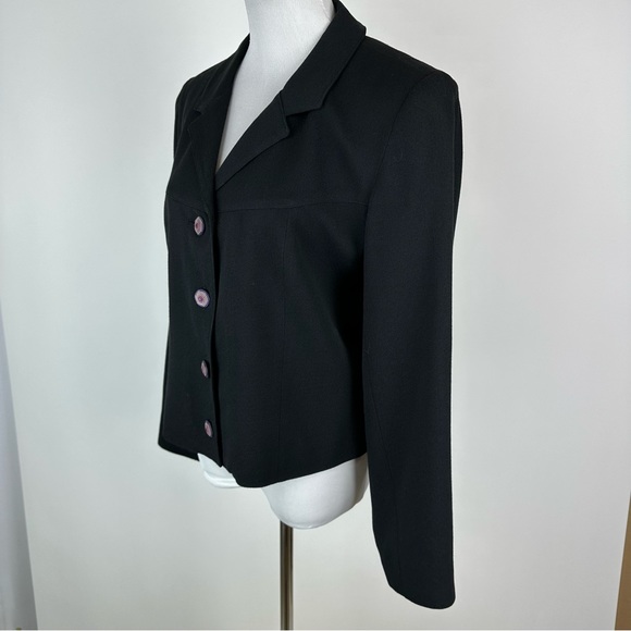 Double D Ranch Western Wear Purple Swirl Button Black Blazer Size Medium - Picture 5 of 9